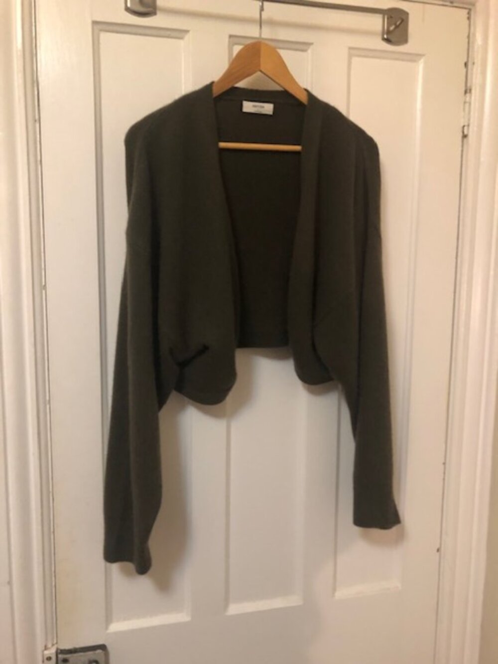 Artizia 100% Cashmere Shrug Dark Green size L fits like XL